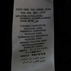 مملوكة مسبقًا Gucci Black Cotton Logo Print Embellished T-Shirt S