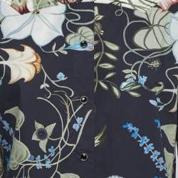 Pre Owned Gucci Black Floral Printed Cotton Shirt L