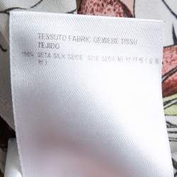 Pre Owned Gucci White Floral Printed Silk Drop Waist Shirt Dress M