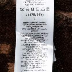 Pre Owned Gucci Beige & Brown Mohair Reversible Oversized Cardigan L