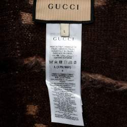 Pre Owned Gucci Beige & Brown Mohair Reversible Oversized Cardigan L