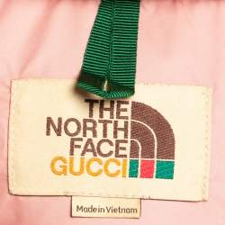 Pre Owned North Face X Gucci Light Pink Down Jacket S