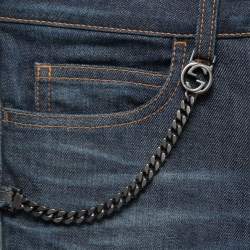 Pre Owned Gucci Dark Blue Denim 70s Jeans S Waist 28"