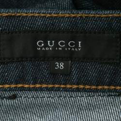 Pre Owned Gucci Dark Blue Denim 70s Jeans S Waist 28"