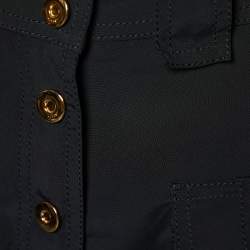Pre Owned Gucci Black Crepe Drawstring Hen Detail Mini Skirt M