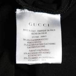 Pre Owned Gucci Black Jersey Chain Trim Detail Drop Waist Midi Dress M