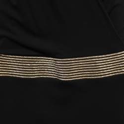 Pre Owned Gucci Black Jersey Chain Trim Detail Drop Waist Midi Dress M