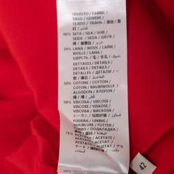 Gucci Red Crepe Stripe Trim Detail Knee-Length Skirt M