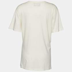 Gucci Cream Jersey Hypnotism Print T-Shirt M