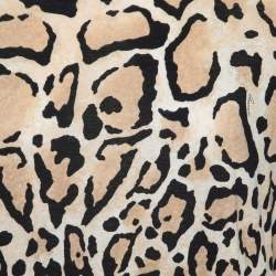 Pre Owned Gucci Beige Leopard Printed Cotton Short Sleeve T-Shirt S