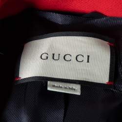 Gucci Color Block Wool Belted Button Front Coat S 