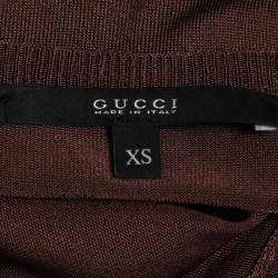 Pre Owned Gucci Purple Knit V-Neck Top XS