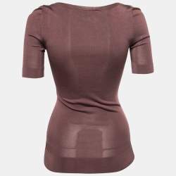 Pre Owned Gucci Purple Knit V-Neck Top XS