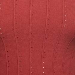 Gucci Red Perforated Knit Top M