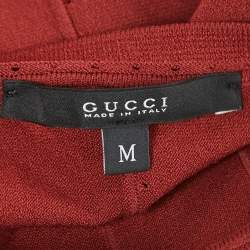 Gucci Red Perforated Knit Top M