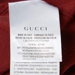 Gucci Red Perforated Knit Top M