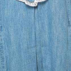Gucci Blue Chambray Lace-Trimmed Tunic Dress S