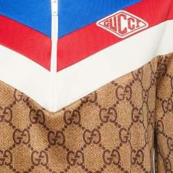 Gucci Brown Logo Printed Jersey Jacket Dress M