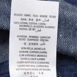 Pre Owned Gucci Blue Denim Leather Trim Mini Skirt S
