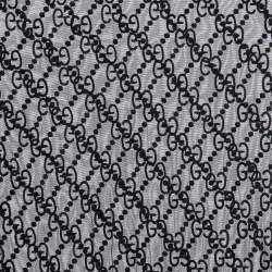 Pre Owned Gucci Black GG Embroidered Tulle T-shirt M