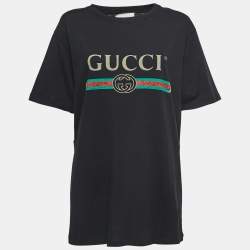 Gucci Black Cotton Logo T-Shirt M Gucci | TLC