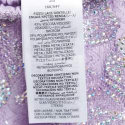 Pre Owned Gucci Lavender Floral Crystal Embellished Lace Maxi Skirt S