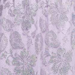 Pre Owned Gucci Lavender Floral Crystal Embellished Lace Maxi Skirt S