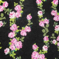 Pre Owned Gucci Black Floral Printed Crepe Blouse S