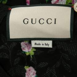 Gucci Black Floral Printed Crepe Blouse S