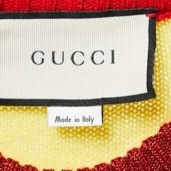 Pre Owned Gucci Multicolor Striped Wool Tiger Embroidered Sweater M