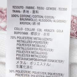 Pre Owned Gucci White Cotton Lace Collar Polo T-Shirt L