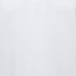 Pre Owned Gucci White Cotton Lace Collar Polo T-Shirt L