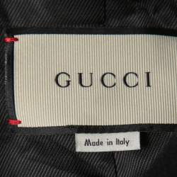 Gucci Black Wool Double-G Detail Coat S