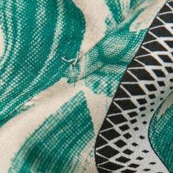 Gucci Green Snake Print Silk Pleated Midi Skirt M