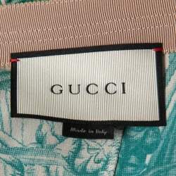 Gucci Green Snake Print Silk Pleated Midi Skirt M