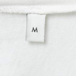 Gucci White Distressed Cotton Logo Print T-Shirt M
