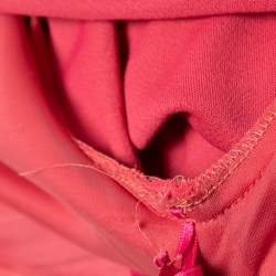 Pre Owned Gucci Pink Jersey Belted Wrap Effect Midi Dress S