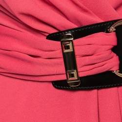 Gucci Pink Jersey Belted Wrap Effect Midi Dress S