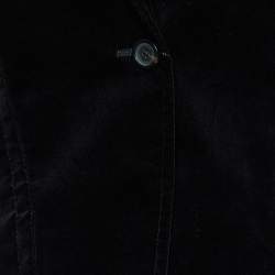 Gucci Black Velvet Button Front Blazer L