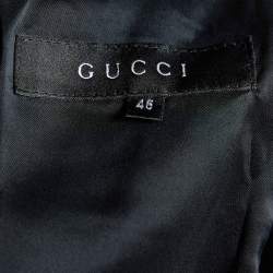 Gucci Black Velvet Button Front Blazer L