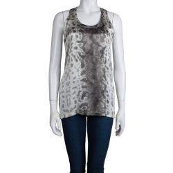 Pre Owned Gucci Snakeskin Print Sleeveless  Racerback Tank Top S