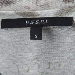 Pre Owned Gucci Snakeskin Print Sleeveless  Racerback Tank Top S