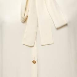 Gucci Cream Silk Bow Tie Detail Shirt M