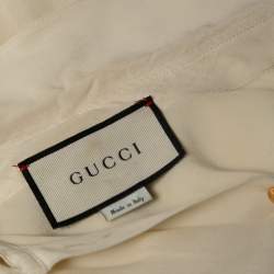 Gucci Cream Silk Bow Tie Detail Shirt M