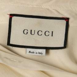 Gucci Cream Silk Bow Tie Detail Shirt M