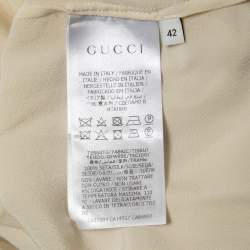 Gucci Cream Silk Bow Tie Detail Shirt M