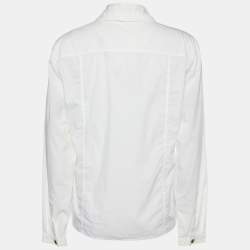 Pre Owned Gucci White Cotton Button Detail Long Sleeve Shirt M