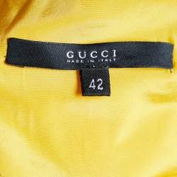 Gucci by Tom Ford Yellow Silk Embellished Strapless Mini Dress M