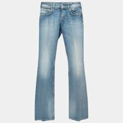 Gucci Blue Distressed Denim Flared Jeans S Waist 26"