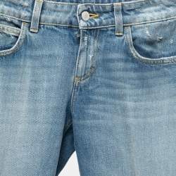Gucci Blue Distressed Denim Flared Jeans S Waist 26"